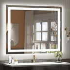 40 x 36 LED Bathroom Mirror for Wall, Lighted Vanity Mirror, Dimmable, Anti-Fog, Shatter-Proof, ETL Listed (Front Lights + Backlit)