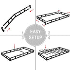 ALDRICH 5 Inch Heavy Duty Metal Box Spring Mattress Foundation 1500lbs Max Weight Capacity/Non-Slip/No Noise/Easy Assembly/Easy Clean Cover,Twin XL
