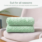 Exclusivo Mezcla Fleece Throw Blanket for Couch, 50x70 Inches Soft Cozy Jacquard Flannel Blankets, Lightweight Fuzzy Plush Warm Throws for Winter, Light Green