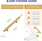 Ravinte 12 Pack 5 Inch Cabinet Pulls Brushed Brass Stainless Steel Kitchen Drawer Pulls Cabinet Handles 5”Length, 3” Hole Center