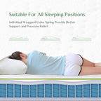 Novilla Queen Size Mattress, 10 Inch Hybrid with Gel Memory Foam & Individually Wrapped Pocket Coils Innerspring, Queen Spring Mattresses for a Cozy & Peaceful Sleep