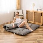 MAXYOYO Japanese Shiki Futon Mattress Floor Mattress Thicken Tatami Mat Sleeping Pad Roll Up Mattress Floor Lounger Bed Folding Couch Bed Mattress Pad for Guest Room, Charcoal Grey, King