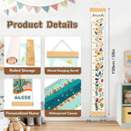 Personalized Painted Flower Insects Growth Chart for Wall Kids, Name Height Chart for Kids, for Nursery & Bedroom, Baby Shower Gift (59" x 7.8")