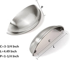 khtumeware 10 Pack 3-3/4" Drawer Pulls Brushed Satin Nickel Cabinet Cup Pulls Kitchen Hardware Cabinet Handles Drawer Handles Knobs 3-3/4 inch Hole Center