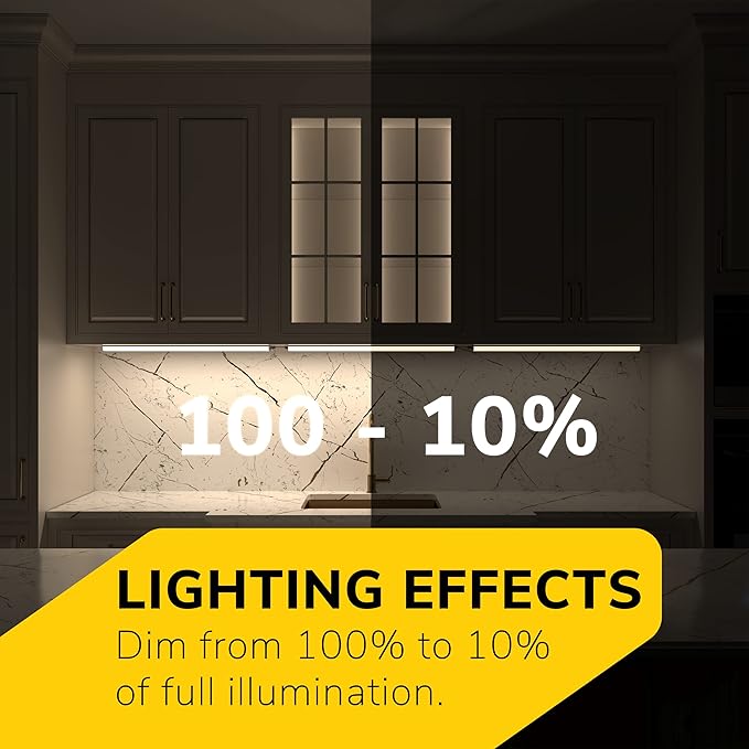 GETINLIGHT 18-inch Hardwired Only LED Under Cabinet Lighting, Daylight White(5000k), Dimmable, Matte White Finished, ETL Listed, IN-0201-12-WH-50