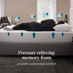 Lucid 14 Inch Memory Foam Mattress - Medium Plush Feel - Infused with Refreshing Bamboo Charcoal and Cooling Gel - Bed in a Box - Temperature Regulating - Pressure Relief - Breathable - Queen Size