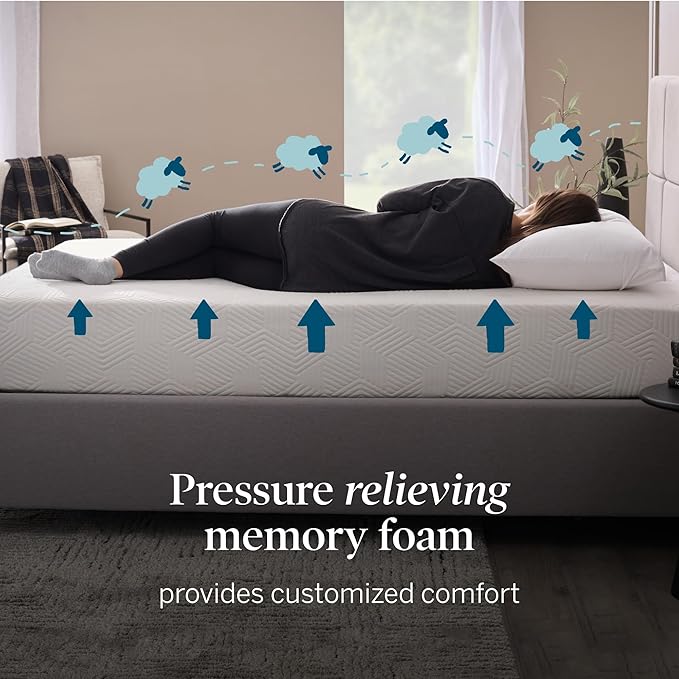 Lucid 10 Inch Memory Foam Mattress - Medium Feel - Infused with Refreshing Bamboo Charcoal and Cooling Gel - Bed in a Box - Temperature Regulating - Pressure Relief - Breathable - Twin XL Size