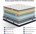 Vesgantti California King Mattress 12 Inch Innerspring Multilayer Hybrid Cal King Size Mattress - Ergonomic Design with Memory Foam and Pocket Spring Mattresses - Box Top Series Medium Firm Feel