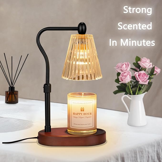 Candle Warmer Lamp, with Timer and Dimmer, Adjustable Height, Christmas Birthday Gifts for Women Mom, House Warming Gifts, Home Decor, Thanksgiving Decorations,Wax Warmer for Scented Jar Candles