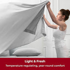 Mellanni Twin Sheets Set - 3 PC Iconic Collection Bedding - Hotel Luxury, Extra Soft, Cooling Bed Sheets - Wrinkle, Fade, Stain Resistant (Twin, Light Gray)