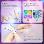 Led Lights for Bedroom, IC+RGB 130FT (2 Rolls of 65ft) Strip Lights, 24Key Remote with App Control, Music Sync Color Changing for Room Decor Party