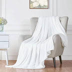 Walensee Fleece Blanket Plush Throw Fuzzy Lightweight (XL-Twin Size 66x90 White) Super Soft Microfiber Flannel Blankets for Couch, Bed, Sofa Ultra Luxurious Warm and Cozy for All Seasons