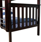 Max & Lily Bunk Bed Twin over Twin, Solid Wood Bunk Bed Frame with Ladder for Kids, 14" Safety Guardrails, Easy Assembly, No Box Spring Needed, Espresso