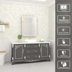 LED Bathroom Mirror with Lights, 24x32 Inch Gold Metal Framed LED Mirror for Bathroom, 3 Colors and Stepless Dimmable Wall Mounted Lighted Bathroom Vanity Mirror, Anti-Fog, Memory