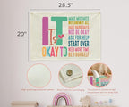 Nursery Banner Wall Decor-Boho Hanging Banner Pennant Poster Flags-for Baby Boy Girl Room Home Playroom Classroom-Baby Present Shower Birthday Christmas-It is Okay to Make-28.5x20 Inches