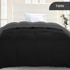 Utopia Bedding Comforter Duvet Insert, Quilted Comforter with Corner Tabs, Box Stitched Down Alternative Comforters Twin Size (Black/Grey)