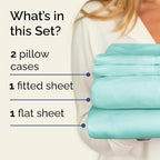 Twin 4 Piece Sheet Set - Comfy Breathable & Cooling - Ultra Soft Hotel Luxury Bedding Set w/ 8-16 Inch Deep Pockets - 1 Flat & 1 Fitted Sheet & 2 Pillowcases - Wrinkle Free and Easy Care - Spa Blue