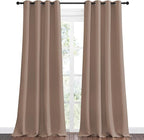 NICETOWN Bedroom Blackout Curtains and Drapes - Window Treatment Thermal Insulated Solid Grommet Blackout Draperies for Bedroom (Set of 2 Panels, 55 by 90 Inch, Cappuccino)