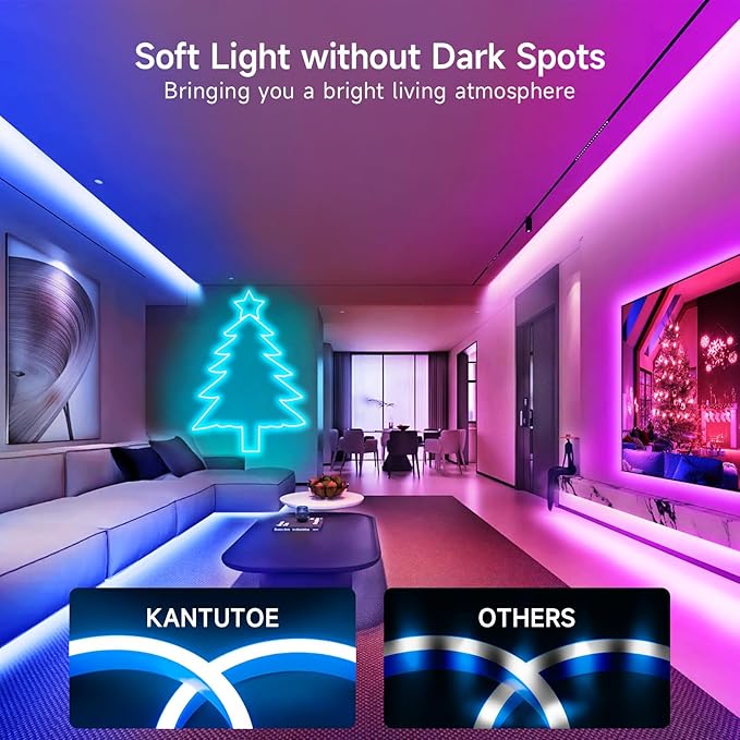 LED Neon Rope Lights, 19.68ft RGB LED Light Strip, 24V Music Sync App/Remote Control DIY Rope Light, IP67 Waterproof Gaming Neon Strip Lights for Bedroom Indoor Oudoor Décor