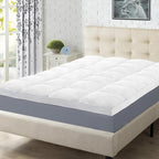 Superior Mattress Topper, Down Alternative, 2 Inch Deep Sized Bed Pillow Top, Comfort Pad, Fluffy Mattress-Topper Protector, Plush Cooling Extra Soft, Hotel Quality, Full, White