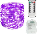 suddus Hallowee Fairy Lights Battery Operated, 33ft 100 LED Fairy Lights with Remote, Purple String Lights for Outside, Porch, Home, Backyard, Window, Yard, Garland, Party Decorations