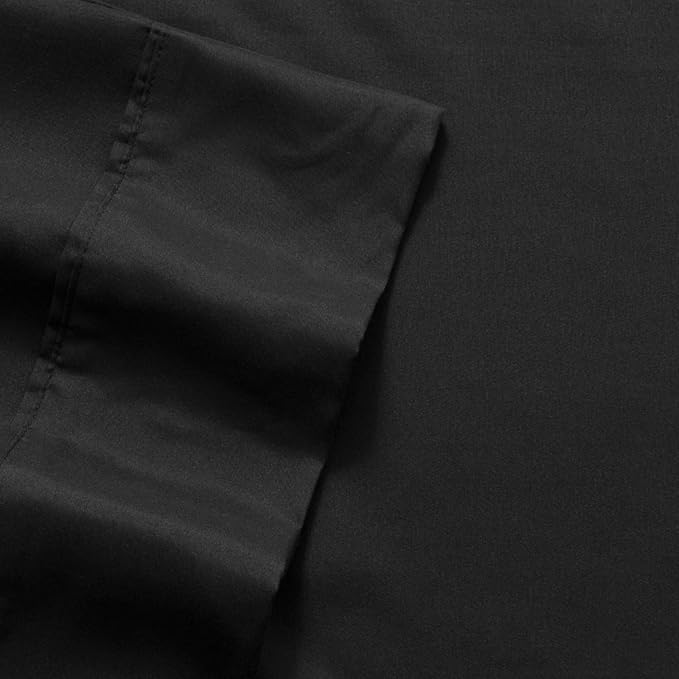 Twin Size Bed Sheets - 4 Piece 1500 Supreme Collection Fine Brushed Microfiber Deep Pocket Twin Sheet Set Bedding - 1 EXTRA PILLOW CASES, GREAT VALUE, Twin, Black