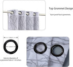 BONZER Mix and Match Curtains - 2 Pieces Branch Print Sheer Curtains and 2 Pieces Blackout Curtains for Bedroom Living Room Grommet Window Drapes, 54x108 Inch/Panel, Light Grey, Set of 4 Panels