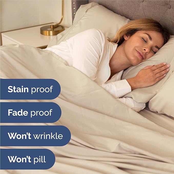 Cal King 6 Piece Sheet Set - Comfy Breathable & Cooling - Ultra-Soft Hotel Luxury Bedding Set with 8-16 Inch Deep Pockets - 1 Flat & 1 Fitted Sheet & 4 Pillowcases - Wrinkle Free & Easy Care - Wheat