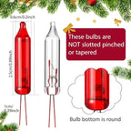 Mudder 200 Count 2.5V Christmas 50/100/150/200 Count Mini Incandescent Wire String Lights Replacement Bulbs Indoor/Outdoor Christmas Lights Decorations for Home Xmas Tree(Warm Red)