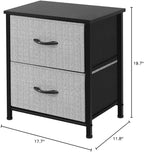 AZL1 Life Concept Storage Dresser Furniture Organizer Unit with 2 Drawers for Bedroom, Hallway, Entryway and Closets, Grey with Black, 17.7x19.7x11.8 inches