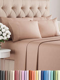 Cal King 6 Piece Sheet Set - Comfy Breathable & Cooling - Ultra-Soft Hotel Luxury Bedding Set with 8-16 Inch Deep Pockets - 1 Flat & 1 Fitted Sheet & 4 Pillowcases - Wrinkle Free & Easy Care - Mauve
