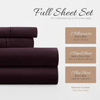 Linen Market Double-Brushed Microfiber Full Sheet Set 4 Piece – Oeko-TEX Certified Ultra Soft & Wrinkle-Free - 16" Deep Pocket Sheets - Easy Care Full Size - Purple