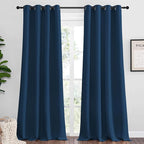 NICETOWN Moroccan Blue Blackout Curtains 108" Long for Office, 55" Wide, 2 Pieces, Dining Room, Guest Room, Sound Reducing Heat and Cold Block Curtain Panels for Modern Room Decorative
