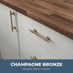 Franklin Brass - Francisco Champagne Bronze Gold Cabinet Handles 5 Inch (5") Hole Center Pulls | Easy Install, Durable Hardware for Kitchen Cabinet Door, Drawers, Dresser Pull, Furniture (10 Pack)