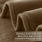 Fleece Blankets for All Season - Premium Lightweight Anti-Static Throw for Travel Size Bed Extra Soft Brush Fabric Warm Sofa Thermal Blanket 51" x 60"(Taupe)