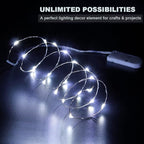 YKB 6 PCS LED Starry String Lights with 20 Mini LEDs on 3.3FT/1M Copper Wire, Fairy Lights Powered by 2xCR2032(Incl) Batteries, for Wedding Table Holiday Halloween Christmas Decorations, Cool White