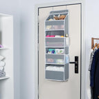 Univivi 4-Shelf Door Hanging Organizer Baby Door Storage Wall Mount Storage with 4 Large Pockets and 4 Side Mesh Pockets for Baby Stuff, Toiletries and Sundries