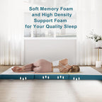 SINWEEK Memory Foam Folding Mattress, 4 Inch Foldable Trifold Mattress Topper, CertiPUR-US Certified Guest Bed with Cooling Cover & Waterproof Lining