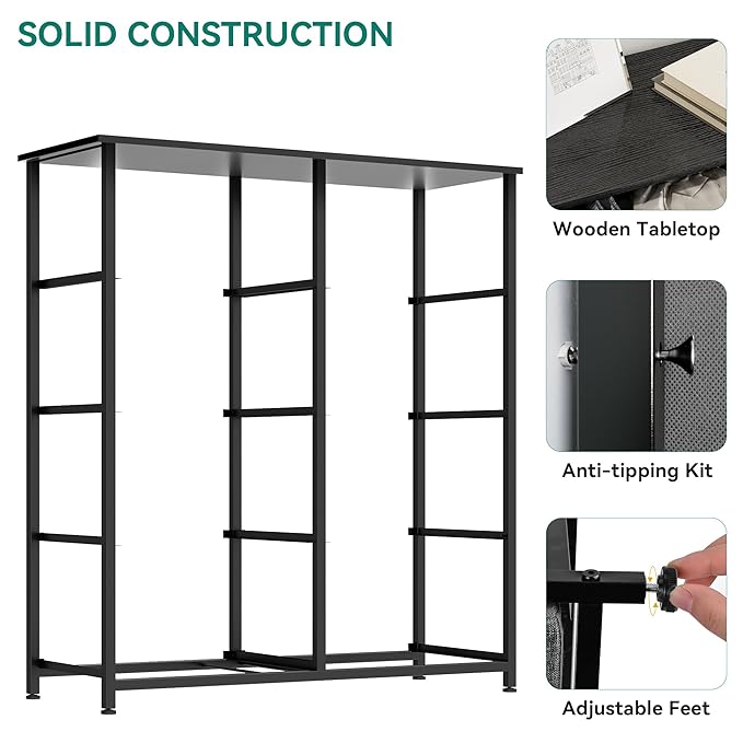 YITAHOME Dresser with 8 Drawers, Tall Storage Tower with 8 Drawers, Black Dresser & Chest of Drawers, Storage Drawer Organizer for Closet, Bedroom, Living Room