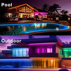 Outdoor LED Strip Lights Waterproof 200ft, IP67 Waterproof LED Light Strips with Remote, Music Sync APP Control, RGB Color Changing LED Lights for Roof, Balcony, Deck, Pool, Patio, Outdoor Decorations