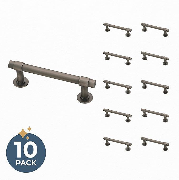 Franklin Brass - Francisco Heirloom Silver Cabinet Handles 3 Inch (3") Hole Center Pulls | Easy Install, Durable Hardware for Kitchen Cabinet Door, Drawers, Dresser Pull, Furniture (10 Pack)