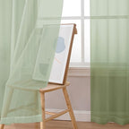 OWENIE Sheer Curtain 96 Inch Long 2 Panels Set, Light Filtering Clear Rod Pocket Soft Sheer Curtain 95 for Bedroom/Living Room, 2Pcs, Each 42" W x 96" L, Light Grey