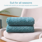 Exclusivo Mezcla Fleece Throw Blanket for Couch, 50x70 Inches Soft Cozy Jacquard Flannel Blankets, Lightweight Fuzzy Plush Warm Throws for Winter, Slate Blue