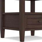 SIMPLIHOME Warm Shaker SOLID WOOD 20 inch Wide Rectangle Transitional End Table in Warm Walnut Brown for the Living Room and Bedroom