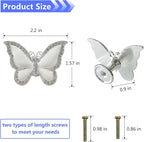 Butterfly Cabinet Knobs,6 Pieces Butterfly Knobs Single Hole Pulls Handles Decorative Door Cabinet Drawer Cupboard Furniture Door Wardrobe (Silver)