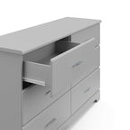 Storkcraft Brookside 6-Drawer Dresser (Pebble Gray) – GREENGUARD Gold Certified, Gray Dresser for Bedroom, Kids & Nursery Storage Chest, Safety Interlocking Drawers, Pre-Installed Tracks, Kids Chest