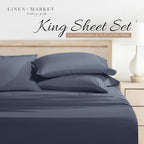Linen Market Bed Sheets for King Size Bed (Stone) - Sleep Better Than Ever with These Soft and Cooling King Sheets - Deep Pocket Fits 16" Thick Beds - 4 Piece King Sheet Set