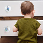 1.5" 8 PCS Unique Rabbit Theme Animal Ceramic Cabinet Knob Handles Cute Safari Animal Nursery Kids Room Wardrobe Dresser Drawer Knobs Pulls