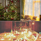 2 Pack 22.6ft 66 Led Battery Powered String Lights, IP65 Waterproof 8 Modes Twinkle Fairy Lights with Timer for Bedroom, Garden, Party, Christmas Tree Indoor Outdoor Decorations，Warm White