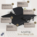 Sven and Son Essential Adjustable Bed Base (Frame Only), Easy Assembly, Head and Foot Lift, Memory Positions, Zero Gravity, Wireless Remote - Split King
